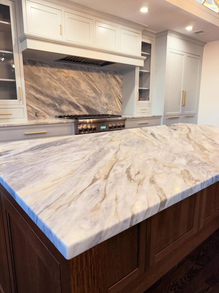 Quartzite - Calacatta Bluette Honed 3 - Prime Countertops